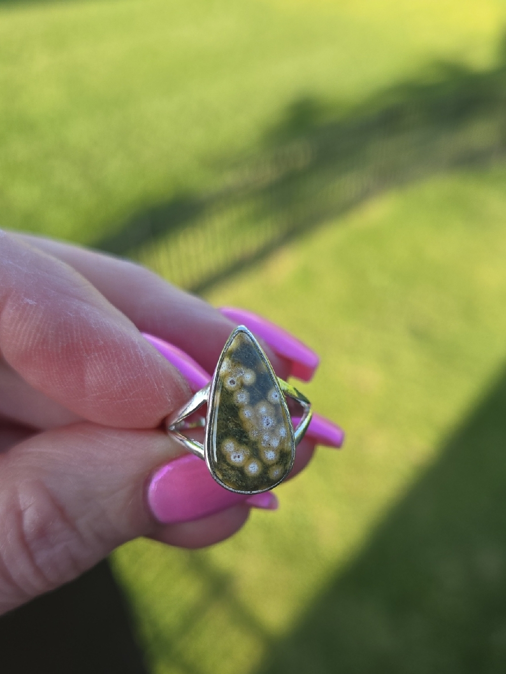 Ocean Jasper Solid Sterling Silver Ring